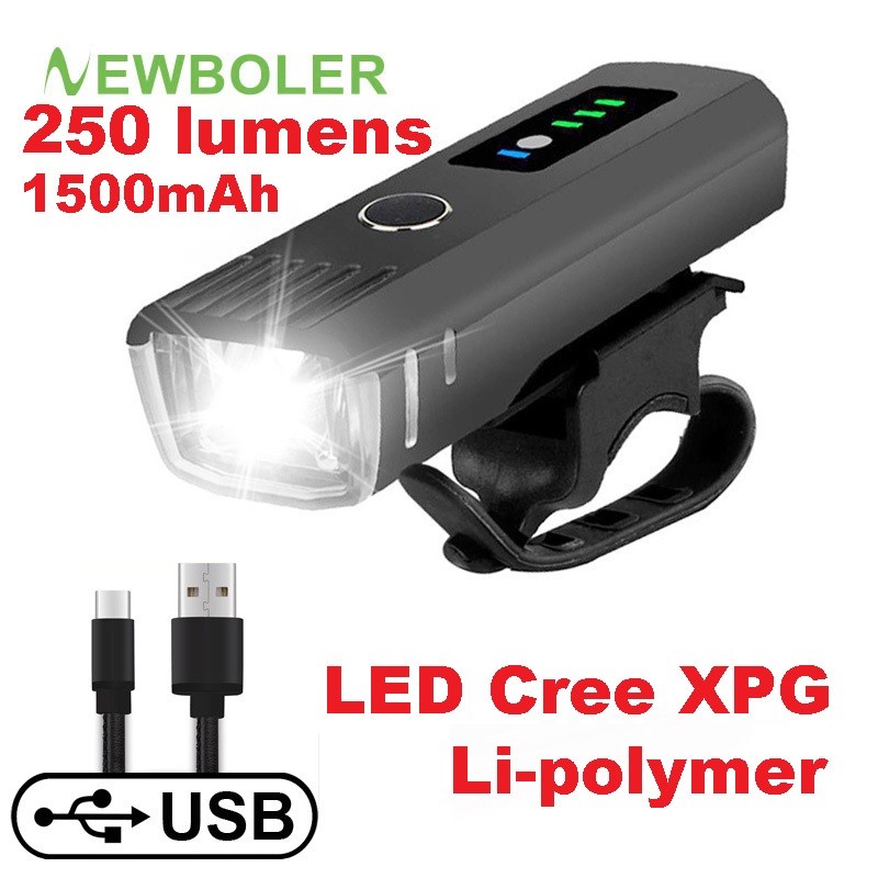 XTIGER LAMPU DEPAN SEPEDA CREE LED 300 lumens 800mA rechargerable