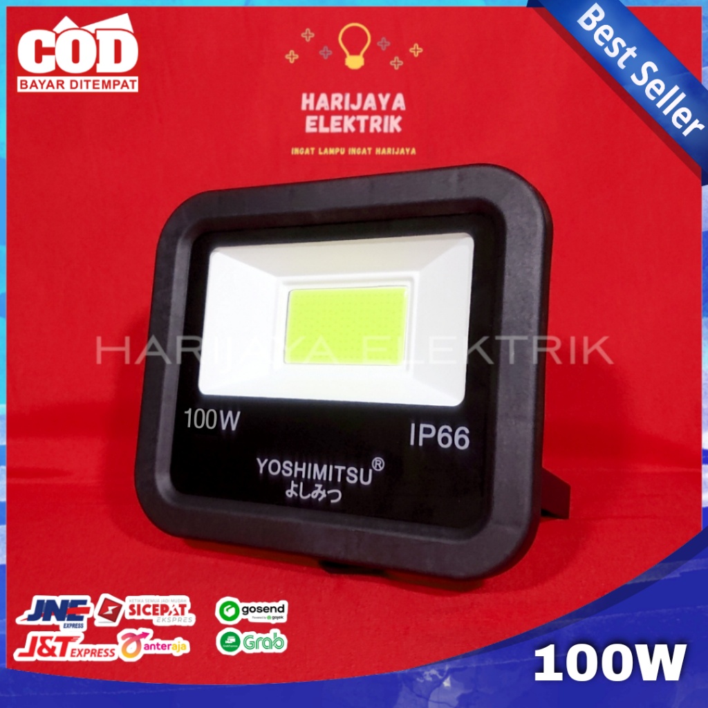 YOSHIMITSU LAMPU KAP SOROT 100 WATT IP66 SNI LED FLOOD LIGHT TEMBAK