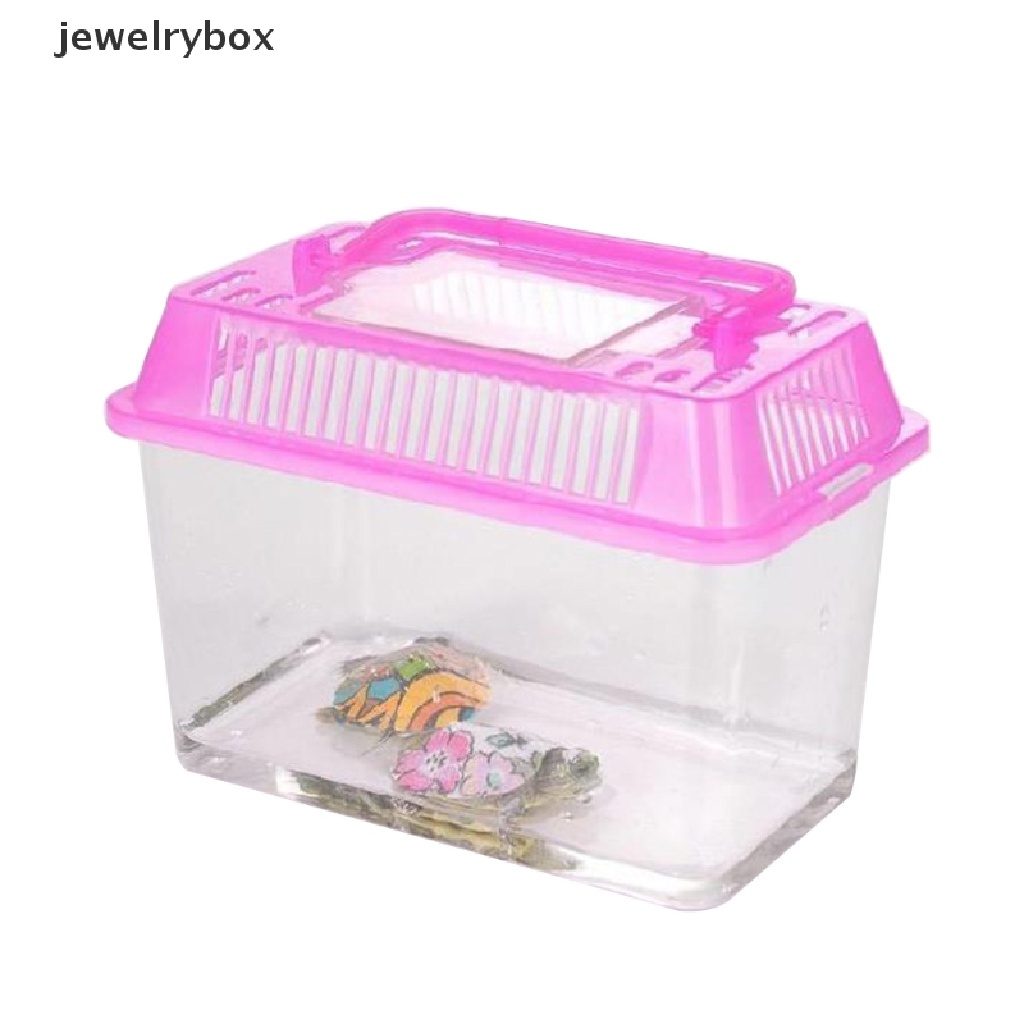 (jewelrybox) Kotak Penyimpanan Ikan / Kura-Kura Bahan Plastik Transparan Portable