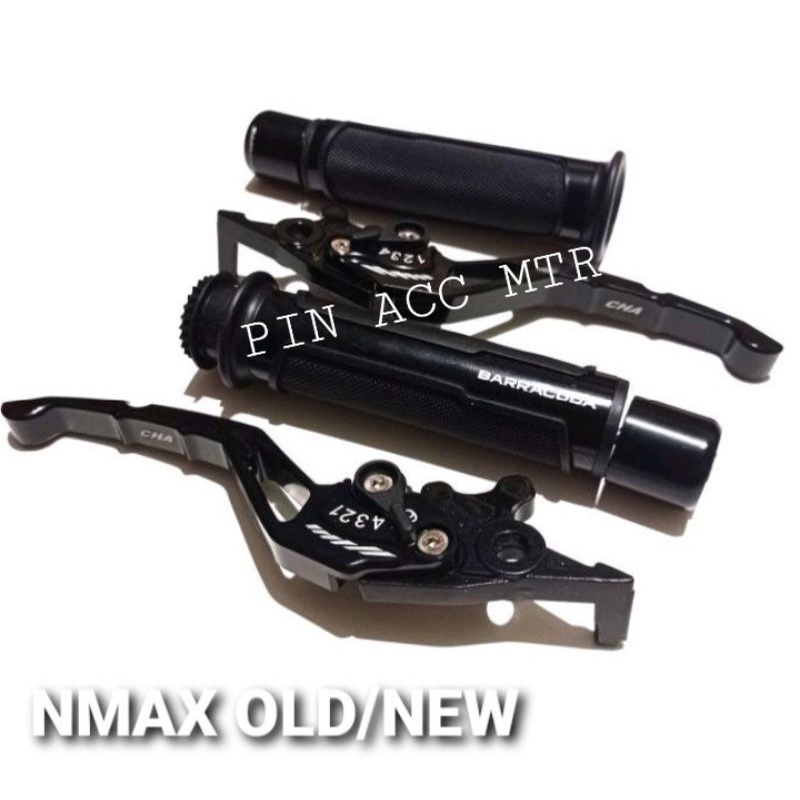 PAKET VARIASI PNP NMAX OLD NMAX NEW HANDGRIP GAS BARRACUDA + HANDLE REM CENSI(PNP NMAX OLD/NEW)(PCX150 PCX160)