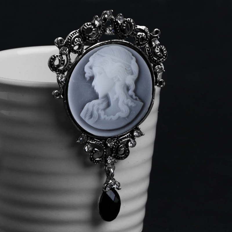 SIY  Elegant Women Lady Jewelry Antique Vintage Victorian Cameo Brooch Pin Pendant