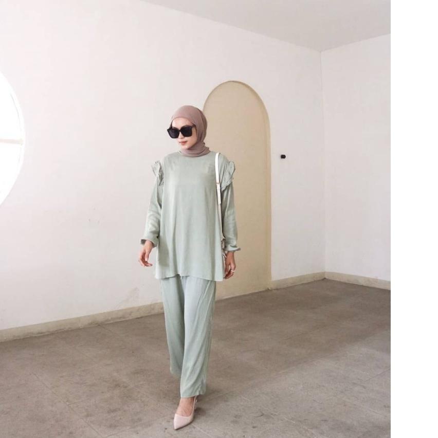 ☼ RUBY SET SETELAN KULOT KRINKEL ONE SET TERBARU / MILLY SET RAYON CRINCLE STELAN KEKINIAN // ✹