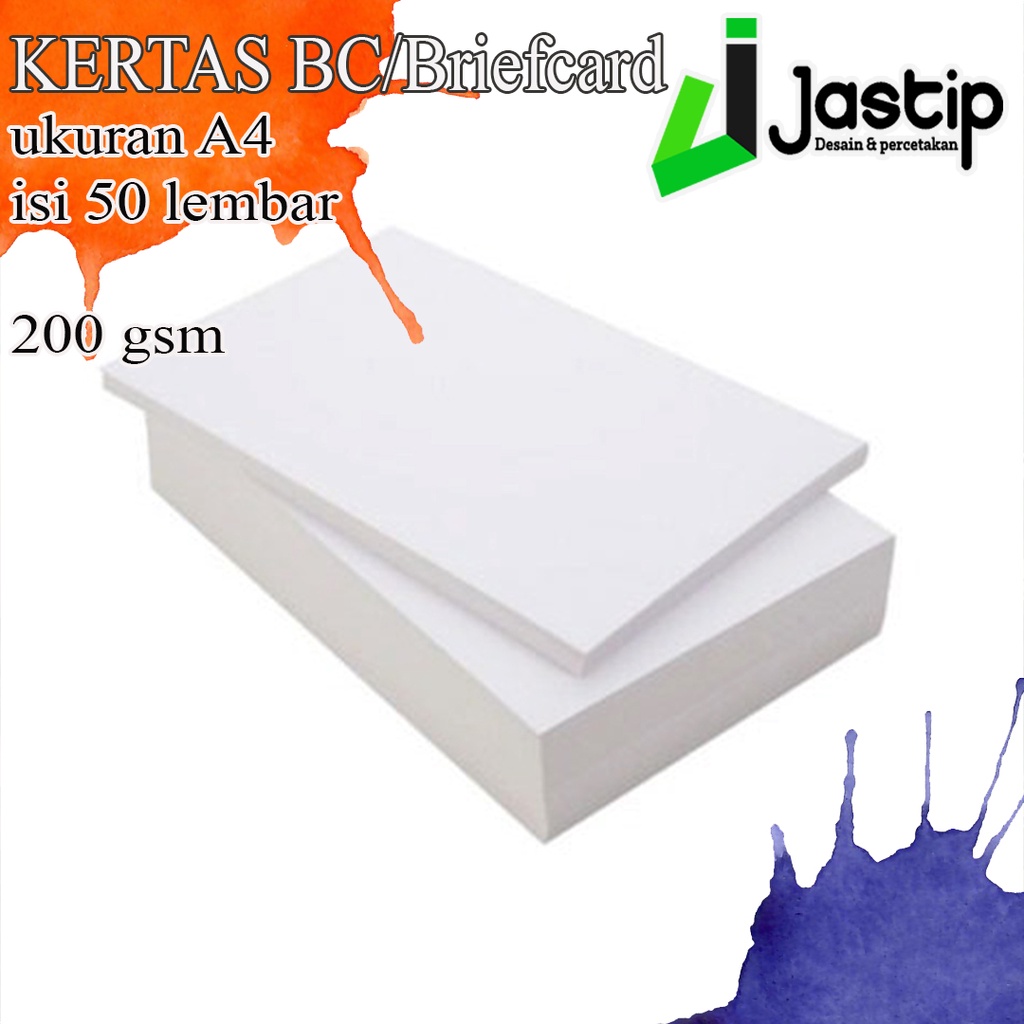 

Kartu TIK-BC 200 gsm A4 isi 50 lbr / Kertas HVS BC Tebal Halus Brief Card 200 gram For Inkjet Printer