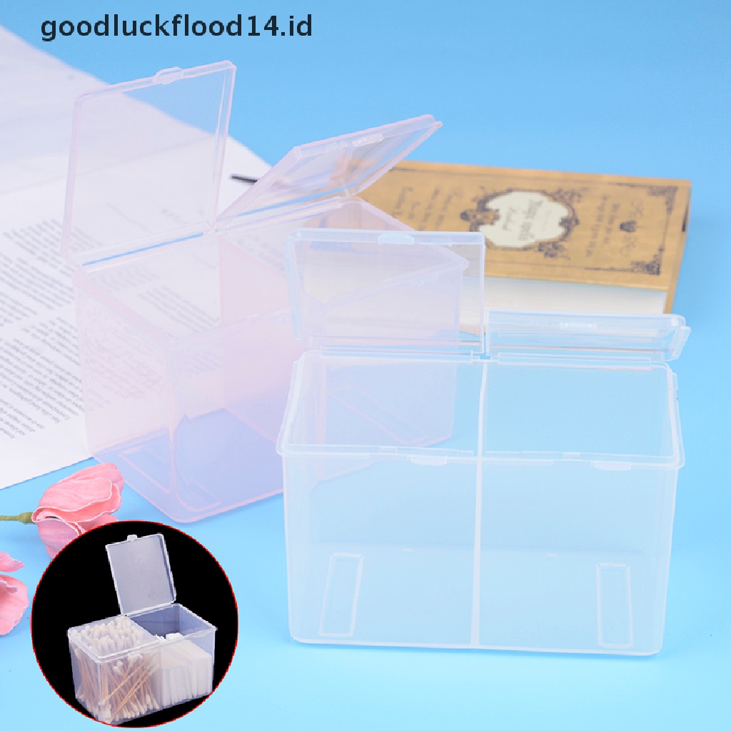 [OOID] Clear Cleaning Remover Cotton Pad Compartments Storage Box Cotton Pad Container ID