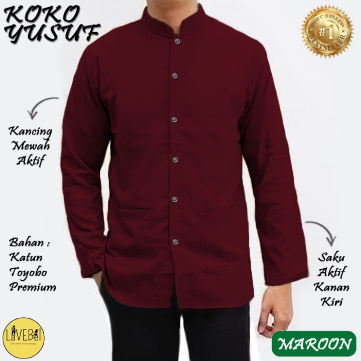 LVB - (GRATIS ONGKIR &amp; COD) Baju Koko YUSUF /uk.M,L,XL,XXL,3XL/TERBAIK,TERLARIS,TERMURAH/ALWI/Baju Muslim Pria KOKO KATUN Lengan Panjang/Muslimin/koko Ukuran JUMBO/Toyobo Premium/TERBARU 2021/25749-25755/ Sweet Ideal Style