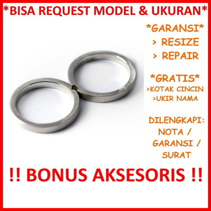 Gratis Ukir Nama Garansi Silver Asli Bisa Pesan Model Cincin Tunangan Perak Couple Kawin Nikah Id229