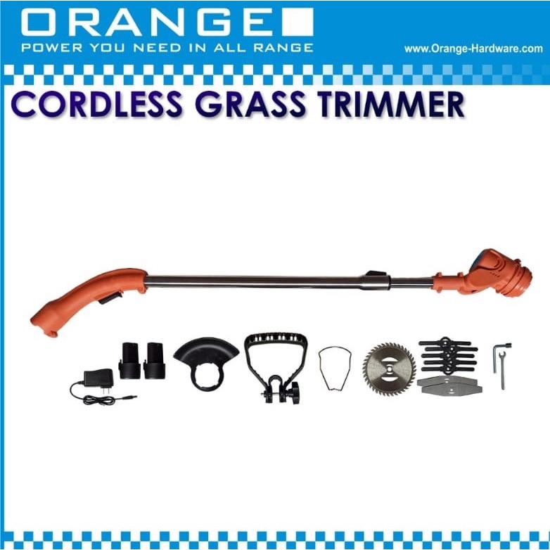 PROMO ORANGE Mesin Potong Rumput Baterai 12Volt (2 Baterai)