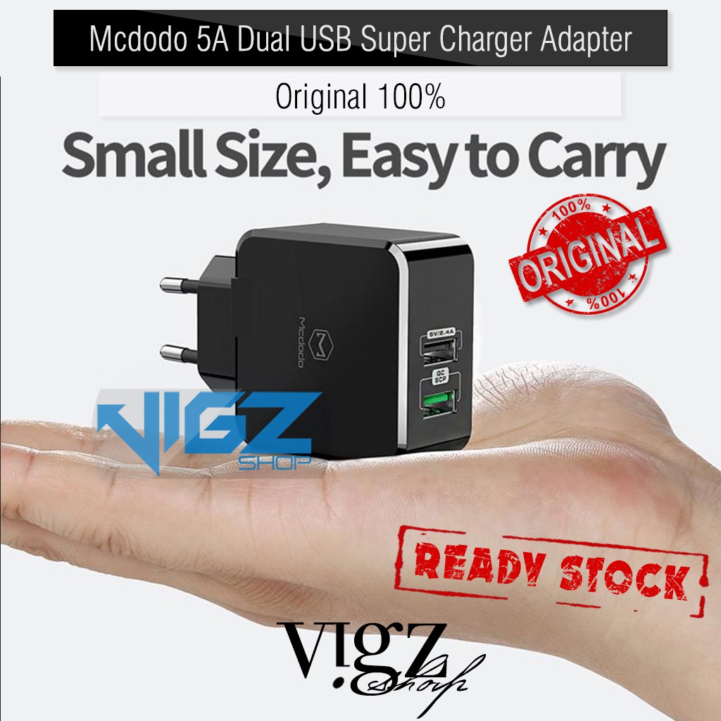 Mcdodo Adapter 5A Dual USB Supercharge Huawei Original 100%