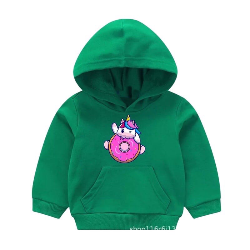 HOODIE ANAK UNICORN DONAT//HOODIE ANAK FLEECE UNISEX TEBAL TERBARU'