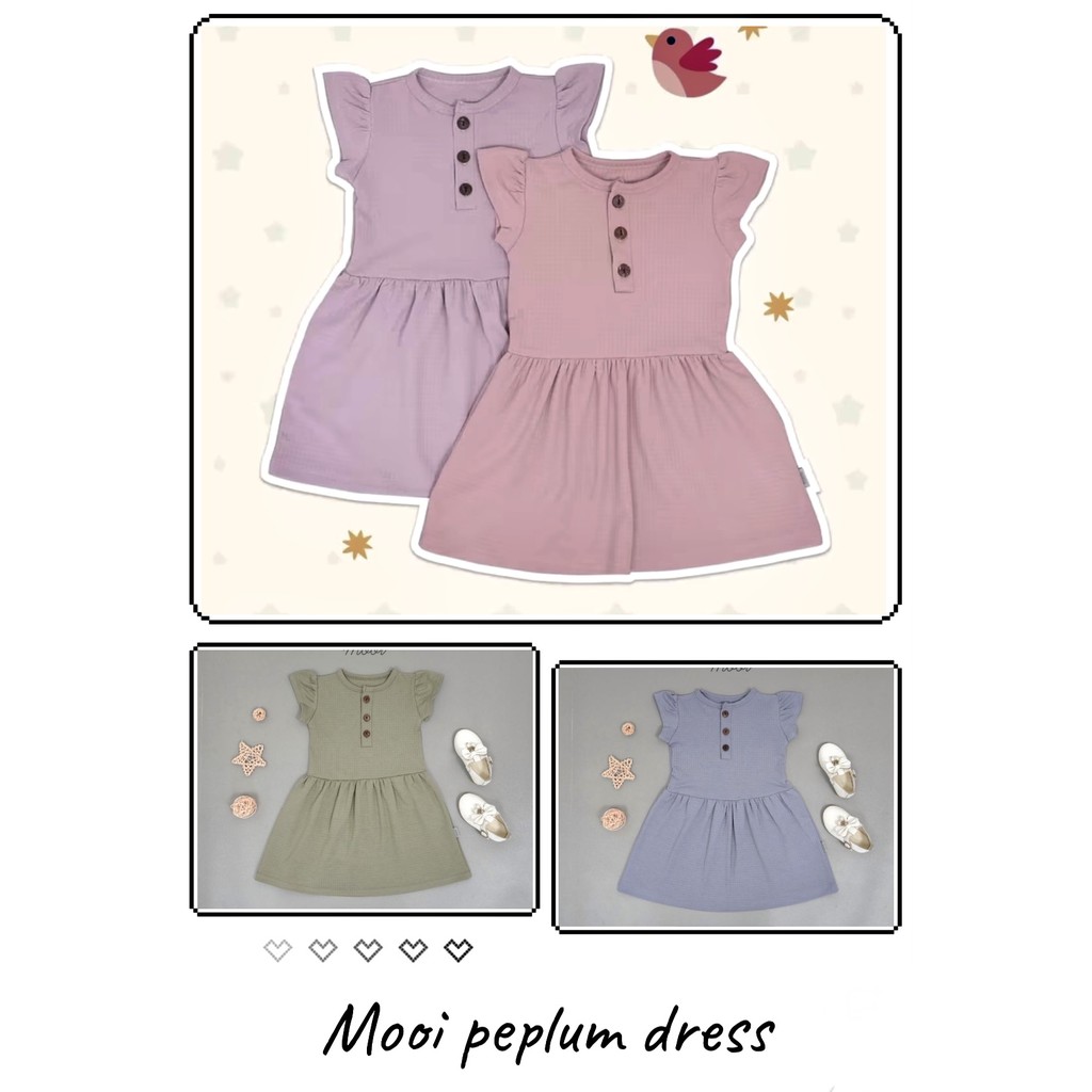 SALE Mooi Dress Anak Perempuan Button Peplum Dress CBKS SO