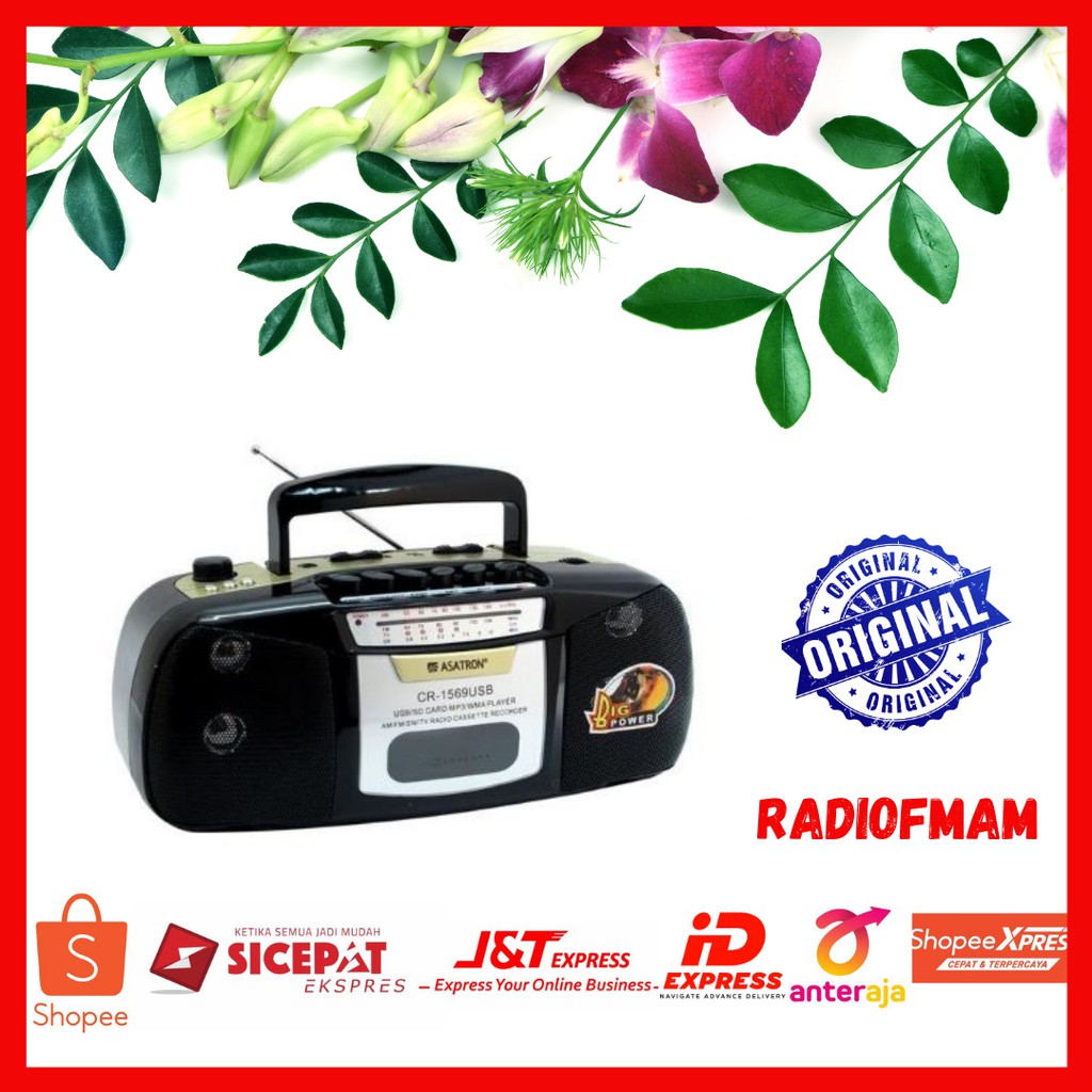 Radio FM AM SW/Radio Kaset Asatron CR 1569 USB 100% ORI