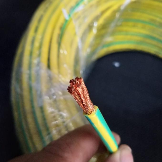 Kabel Nyaf 10 Mm Serabut Tunggal Tebal Grounding Kuning/Hijau Permeter