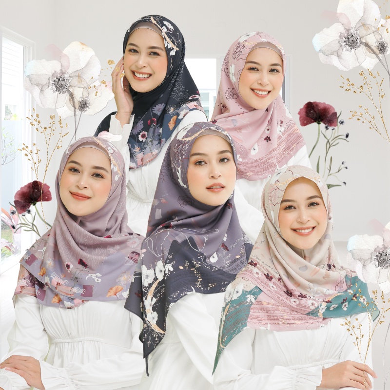 Hijabwanitacantik - Instan Sasya Poppy Series | Hijab Instan | Jilbab Instan Printing Motif Premium