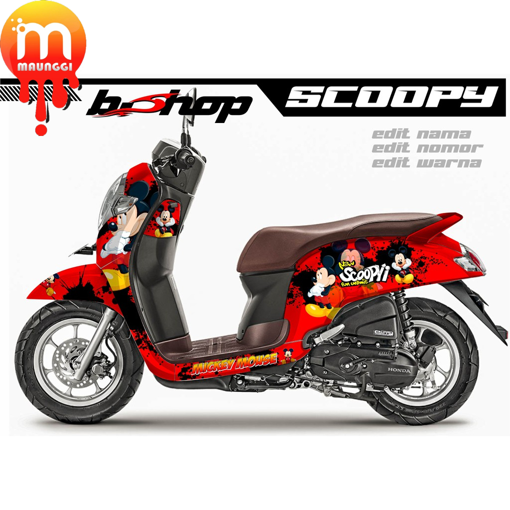 Striping scoopy full body Decal motor scoopy fi variasi Stiker motor variasi full motif terbaru stik