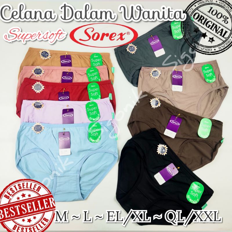 Original CD Celana Dalam Wanita Dewasa Sorex 1239 M - L - EL/XL - QL/XXL Super Soft Premium Sigonik