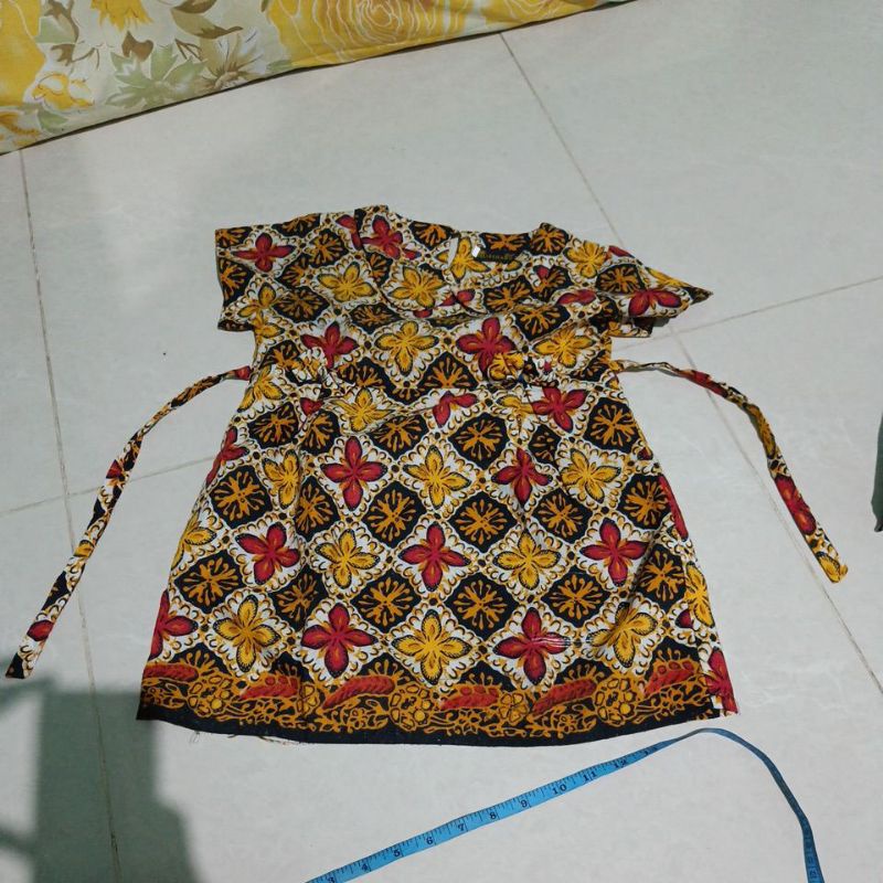ls dress daster kuning benang raja 4 tahun