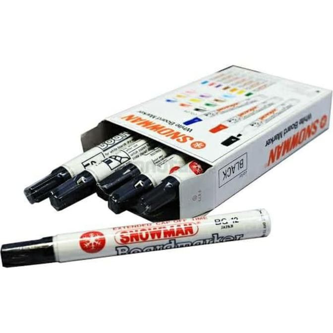 

Spidol Papan Tulis Snowman BG-12 Marker Whiteboard White Board BG12 - Hitam TERBARU