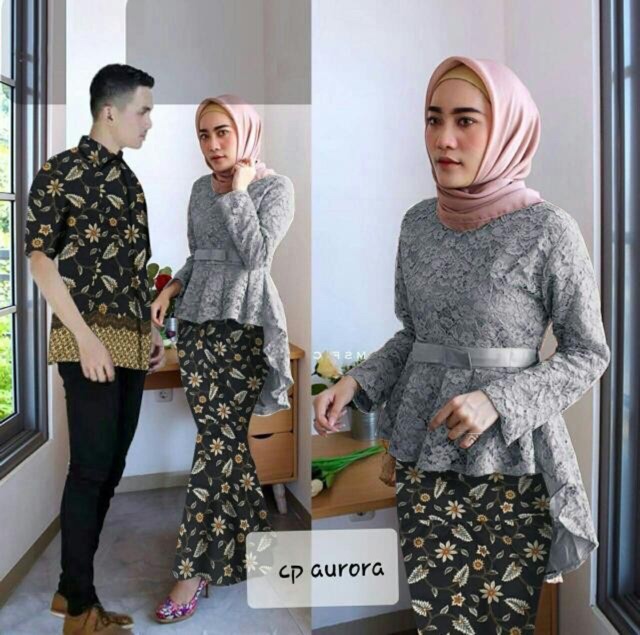 Ready 2 wrna ZR Cp aurora / Couple kebaya kekinian / Couple batik modern