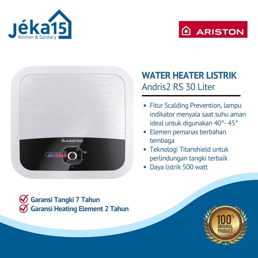 WATER HEATER ARISTON ANDRIS2 RS 30 L | PEMANAS AIR LISTRIK