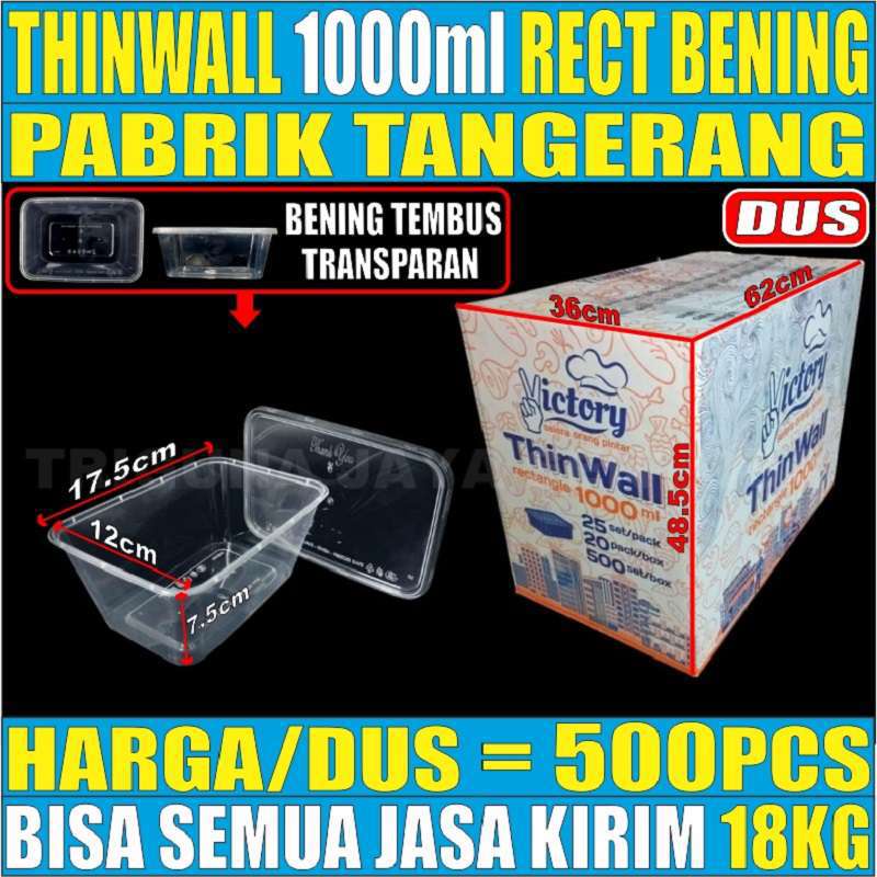 Thinwall 1000ml Kotak Rectangle Dus Semua Jasa Kirim Ekspedisi Box Nasi