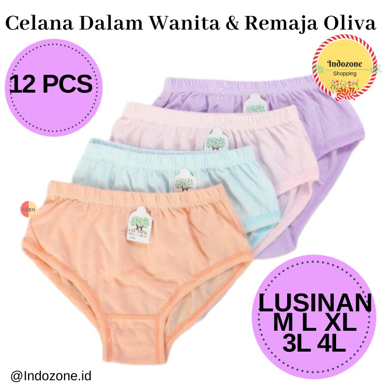 LUSINAN 12pcs CD Oliva Celana  Dalam Wanita  Berkualitas 