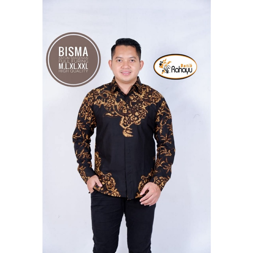 BISMA RAHAYU KEMEJA BATIK PRIA SOLO PREMIUM LENGAN PANJANG LAPIS FURING JANOKO MERAK PUTIH CITRA AYU MEGO NOGO GALING IRSO KEMBANG EMAS KOPI HITAM SEMAR GENDEONG PARIKESIT BAUREKSA PEKSI BIRU KEJAYAN TUMURUN SOGAN REMUKSA JAYASURA PRABU SEKTI BIMA VIJAY 2