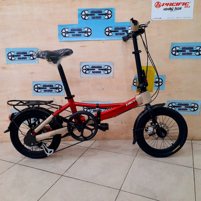 Promo SEPEDA LIPAT 16 inchi UNITED ROAR New 8sp ALTUS - Merah Diskon