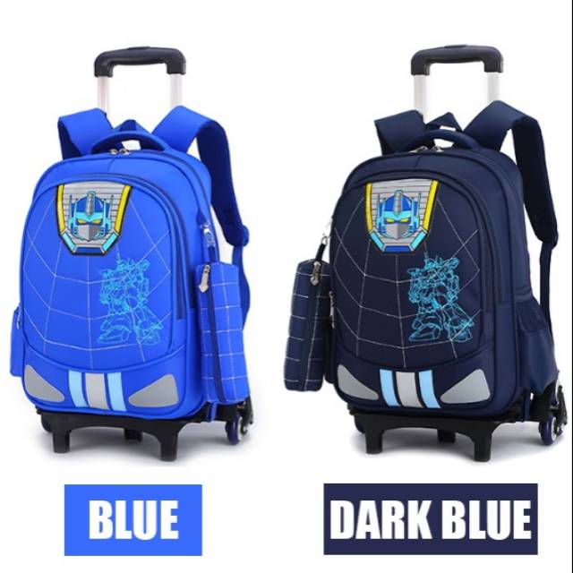 (RK)TAS TROLI ANAK SEKOLAH TRANSFORMER 3 RODA