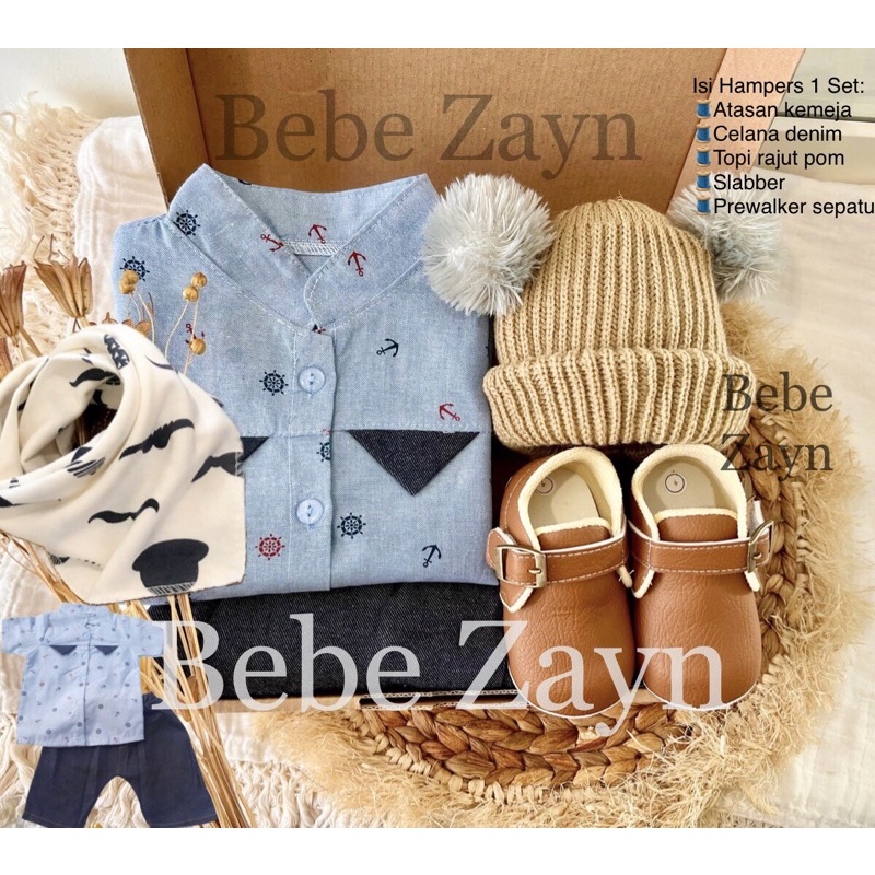 {BEBE ZAYN} Hampers baby/ hampers bayi/ baby gift/ kado bayi/ baby newborn/ Baby Boy/ Baby Boy Set-Anchor Denim Blue