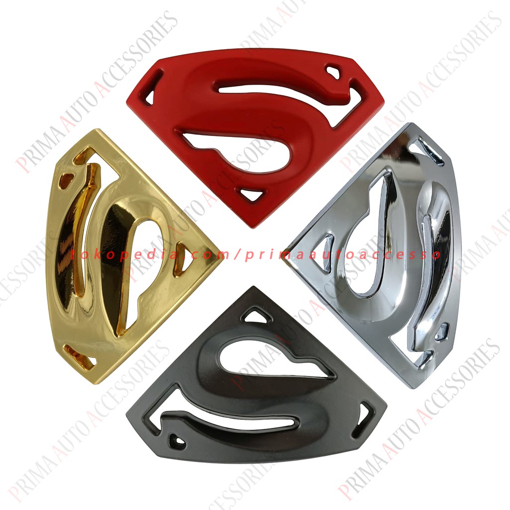 3D Superman Emblem Full Metal Sticker SuperHero Stiker Car Logo KECIL