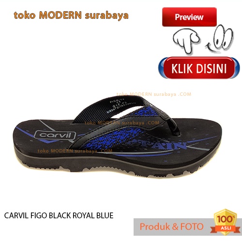 CARVIL FIGO BLACK ROYAL BLUE sandal anak casual sandal jepit spons