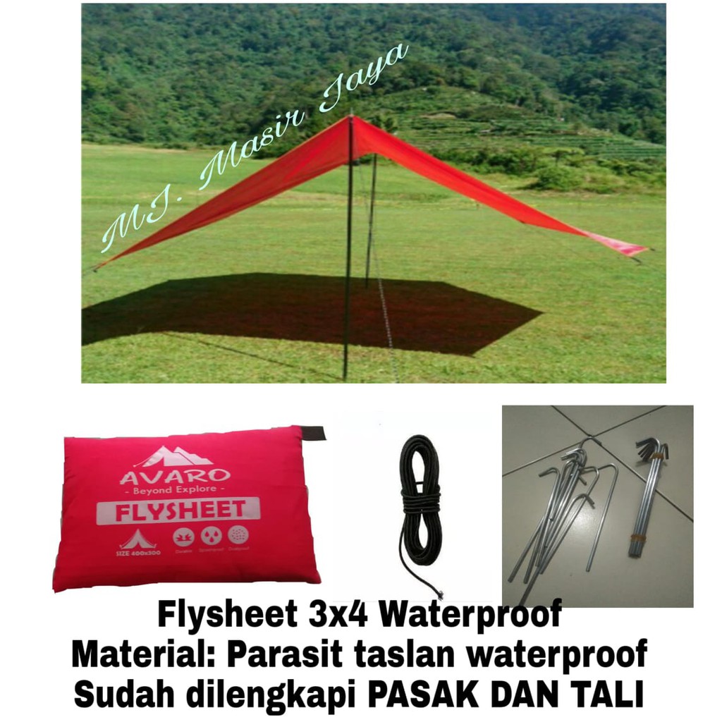 [TERMURAH] FLYSHEET 3X4 SUDAH DILENGKAPI PASAK DAN TALI