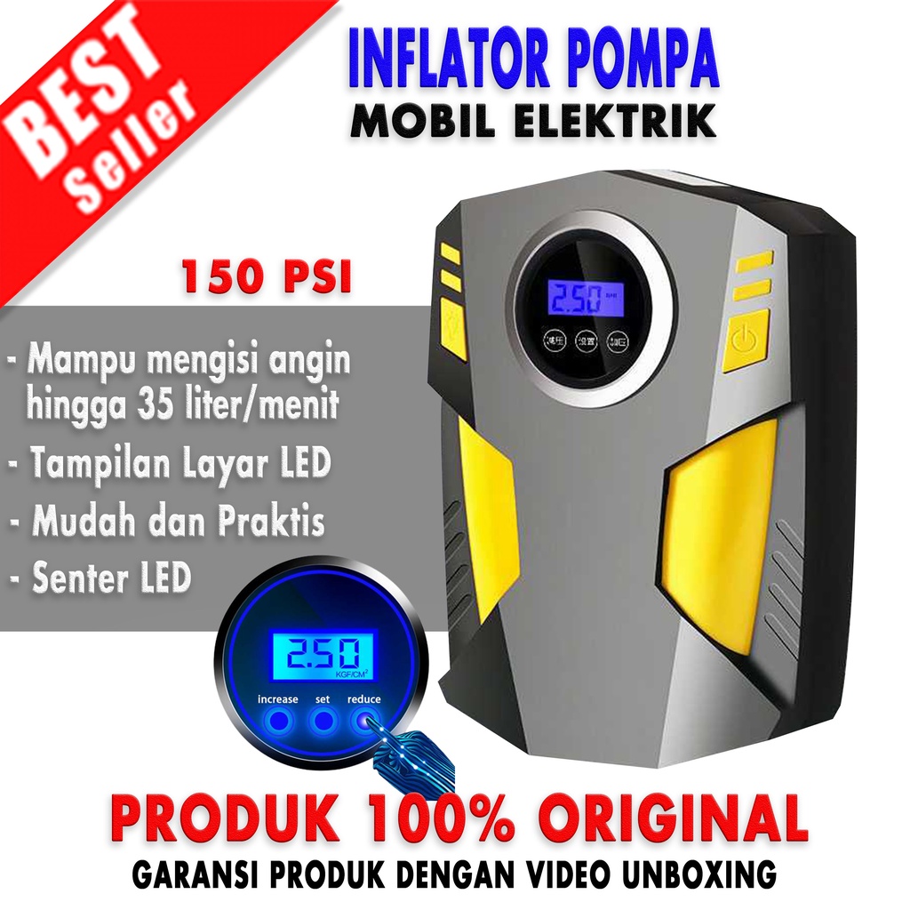 Inflator Pompa Angin Ban Mobil Elektrik Portable LCD Display DC 12 V Pompa Listrik Ban Mobil Tpms Ban Mobil Pengukur Tekanan Ban Mobil