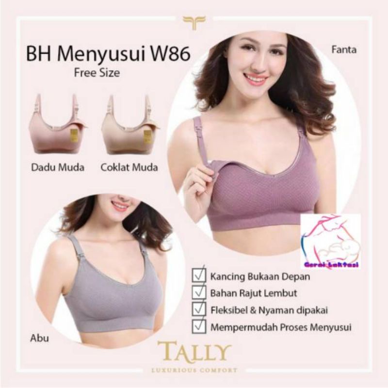 TALLY Bra Menyusui Seamless W 86 Nursing bra Busa Tipis Tanpa Kawat Original