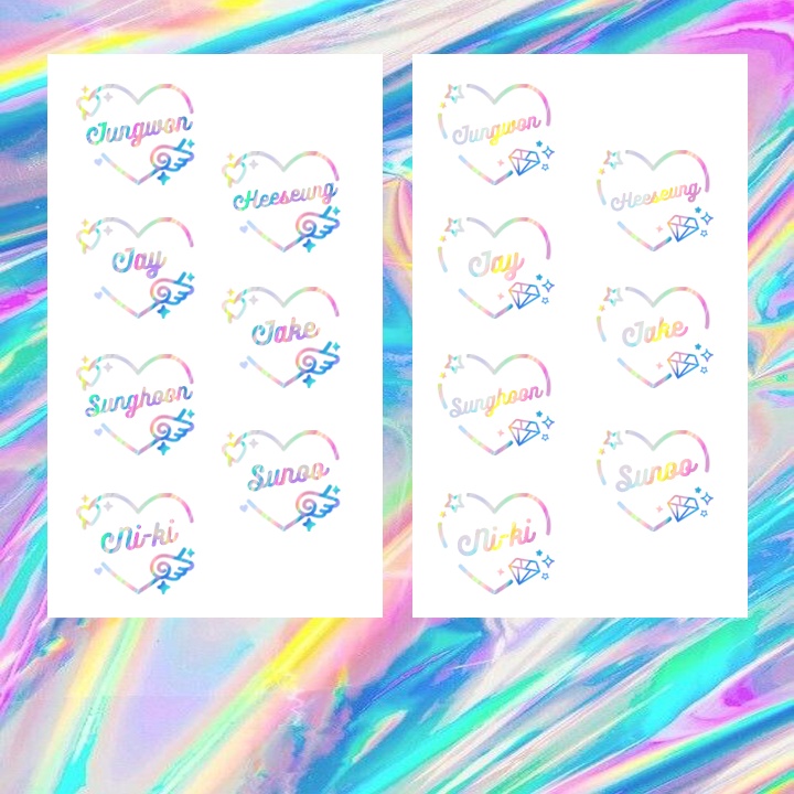 (MIN. 3PCS) STICKER ENHYPEN HOLOGRAM DECO FANMADE STIKER HIASAN LIGHTSTICK LAPTOP HANDPHONE