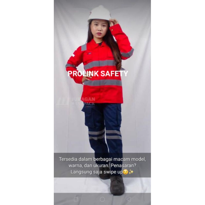 SETELAN SERAGAN SAFETY MERAH NAVY PREMIUM