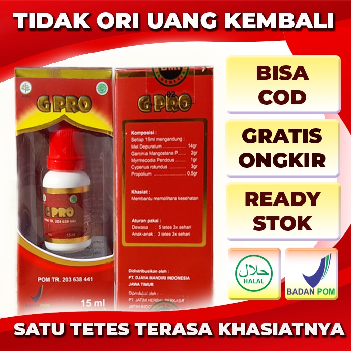 Jamu Tetes GPRO G PRO Original. Untuk Diabetes Syaraf Jantung Lambung Radang Stroke Liver alergi