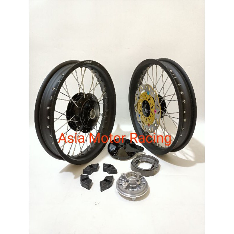 Paketan velg thunder 125  Ring 17 185  215  250 jari jari ruji lidi tromol nap gear panel rem tromol