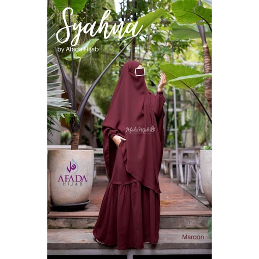 TERBARU  Set Gamis Syari Syahna FRENCH KHIMAR by Afada Hijab