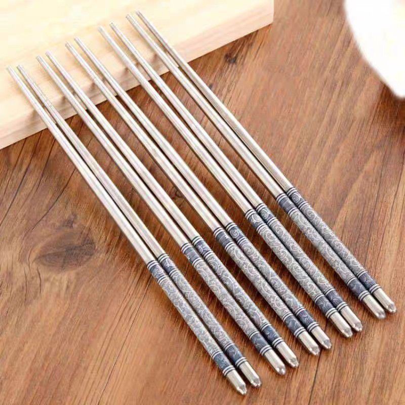 LM-0174 Sumpit Stainless Motif Batik (1 PASANG=2 PCS)- Chopstick Stainless Tebal Murah Import