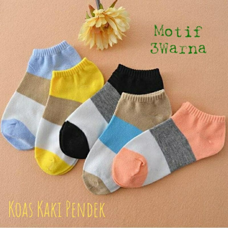 Kaos Kaki Ankle Motif Love &amp; 3 Warna