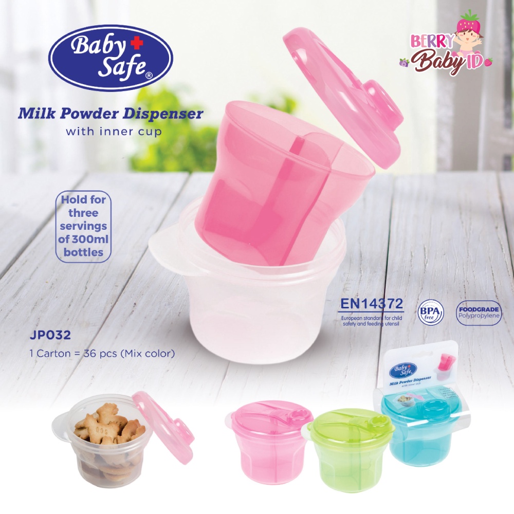 Baby Safe Dispenser Susu Bayi 3 Kompartemen &amp; Tempat Snack Bayi BBS065 Berry Mart