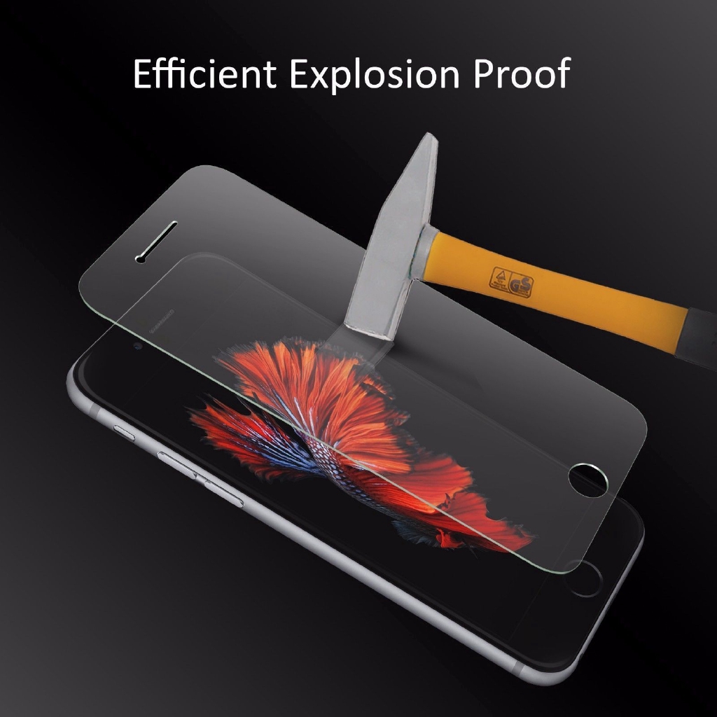 Pelindung Layar Tempered Glass Transparan untuk Compatible For iPhone 6 / 7 / 8 / X