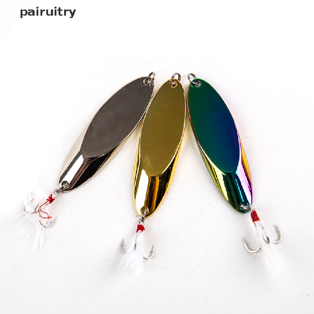 【PRT】 Metal Spinner Spoon Lures Trout Fishing Lure Hard Bait Sequins Artificial Baits .