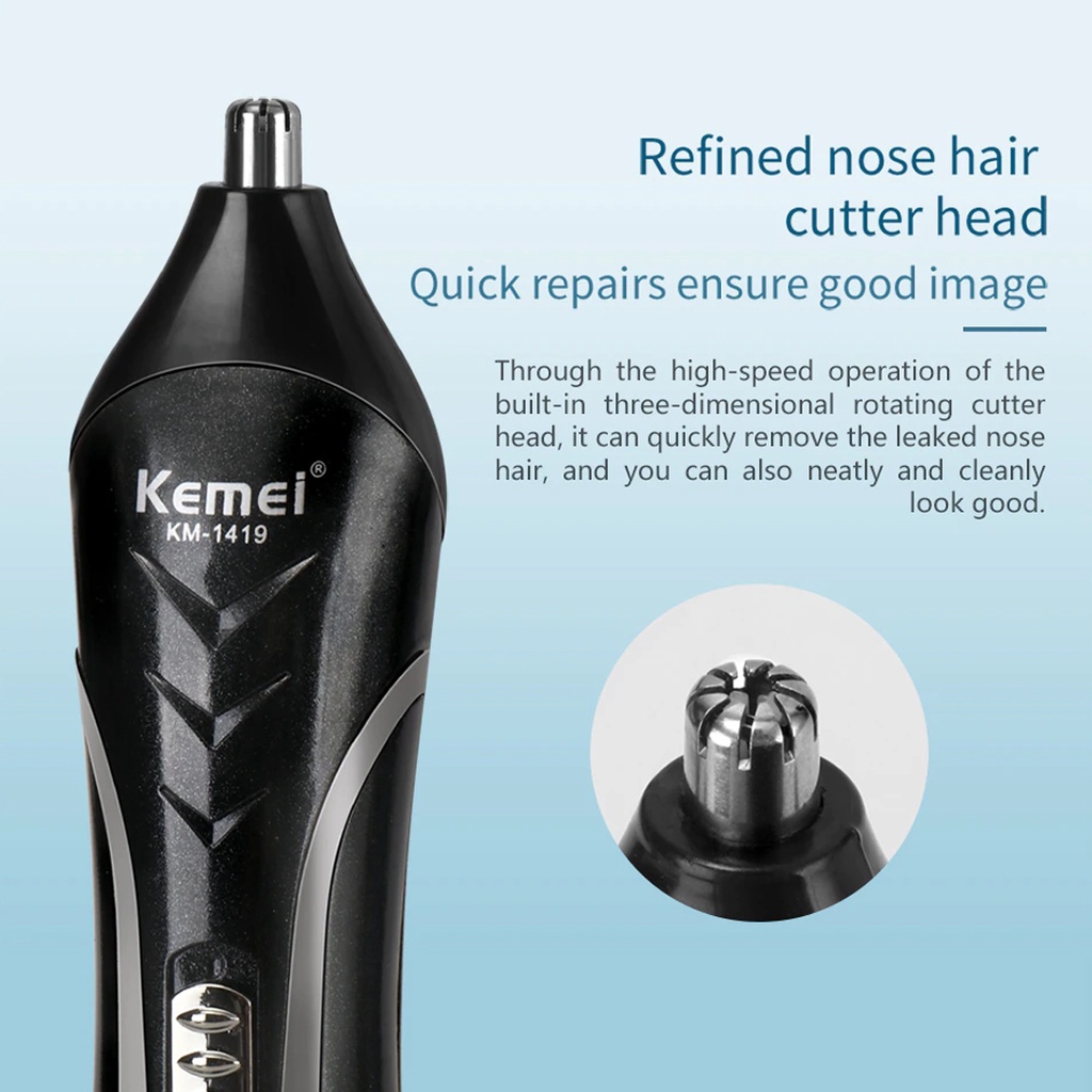 Mesin Cukur Rambut Cas KEMEI / Alat Cukur Rambut Elektrik Kemei ORIGINAL / Hair Trimmer Mesin Cukur Rambut Kumis Jenggot Bulu Hidung Portable