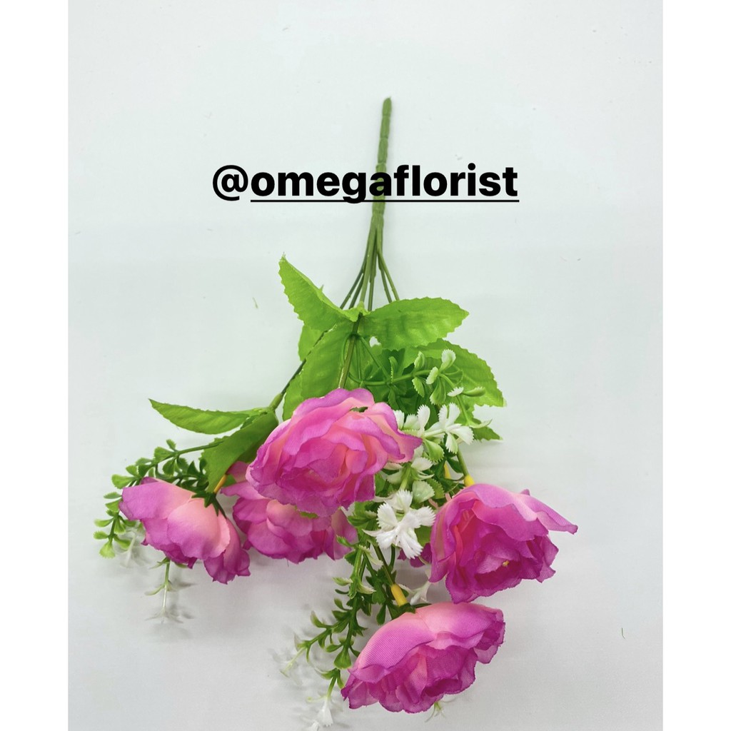 Rose Kamelia Kecil X6 Bunga Artificial/Bunga Plastik/Bunga Dekorasi/Dekorasi Pernikahan/Pernikahan-1