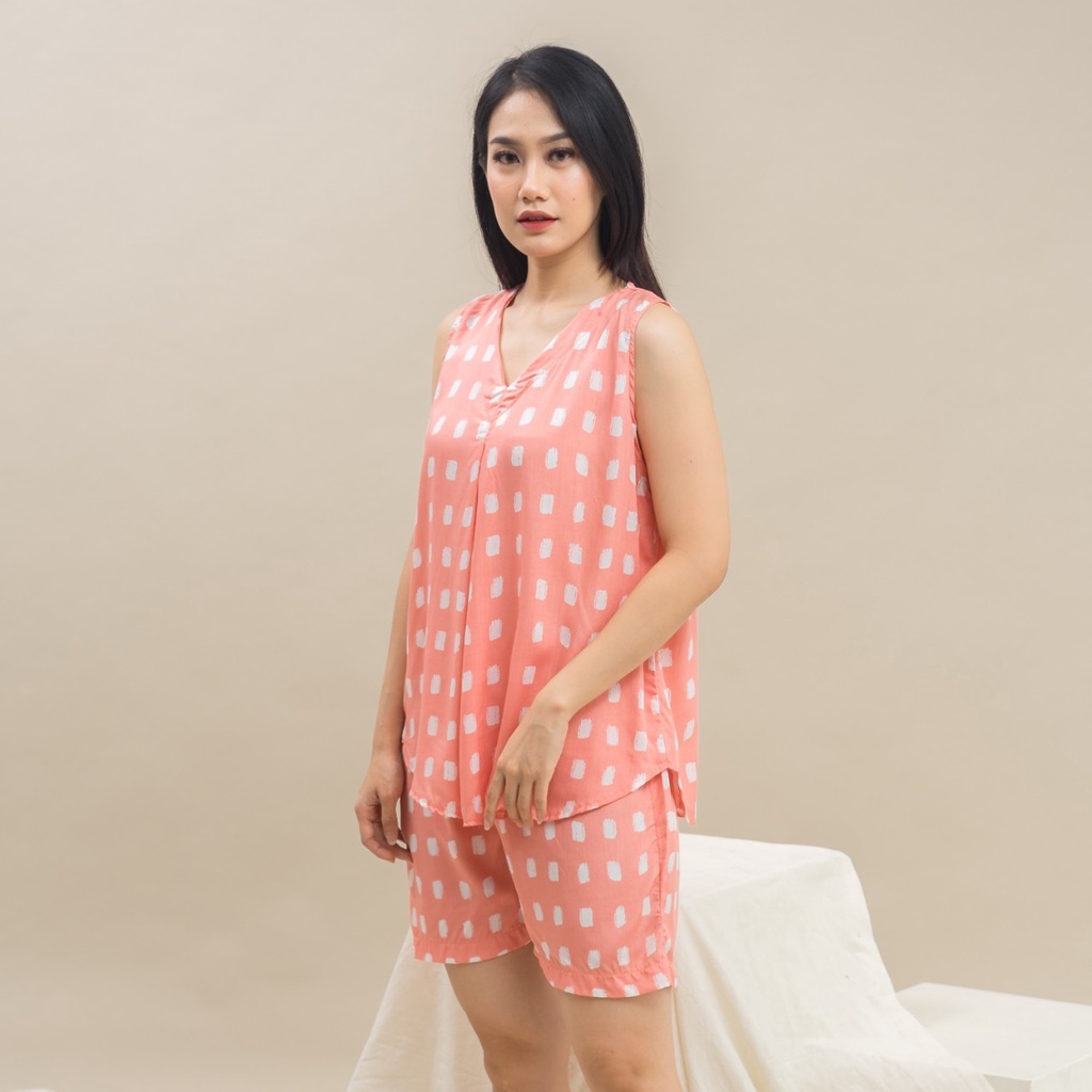 piyama nocta pink tvn rayon -pajamas nocta pink -baju tidur nocta pink