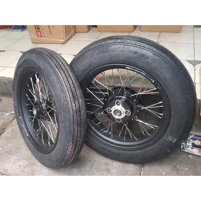 Paket BAN SWALLOW CLASSIK 350 /400dan whelset velg RING 17 ukuran 300/350