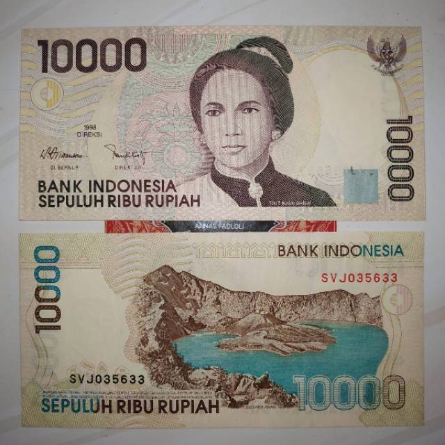 (Bagus) Uang kuno 10rb 10000 rupiah cut nyak dien tahun 1998