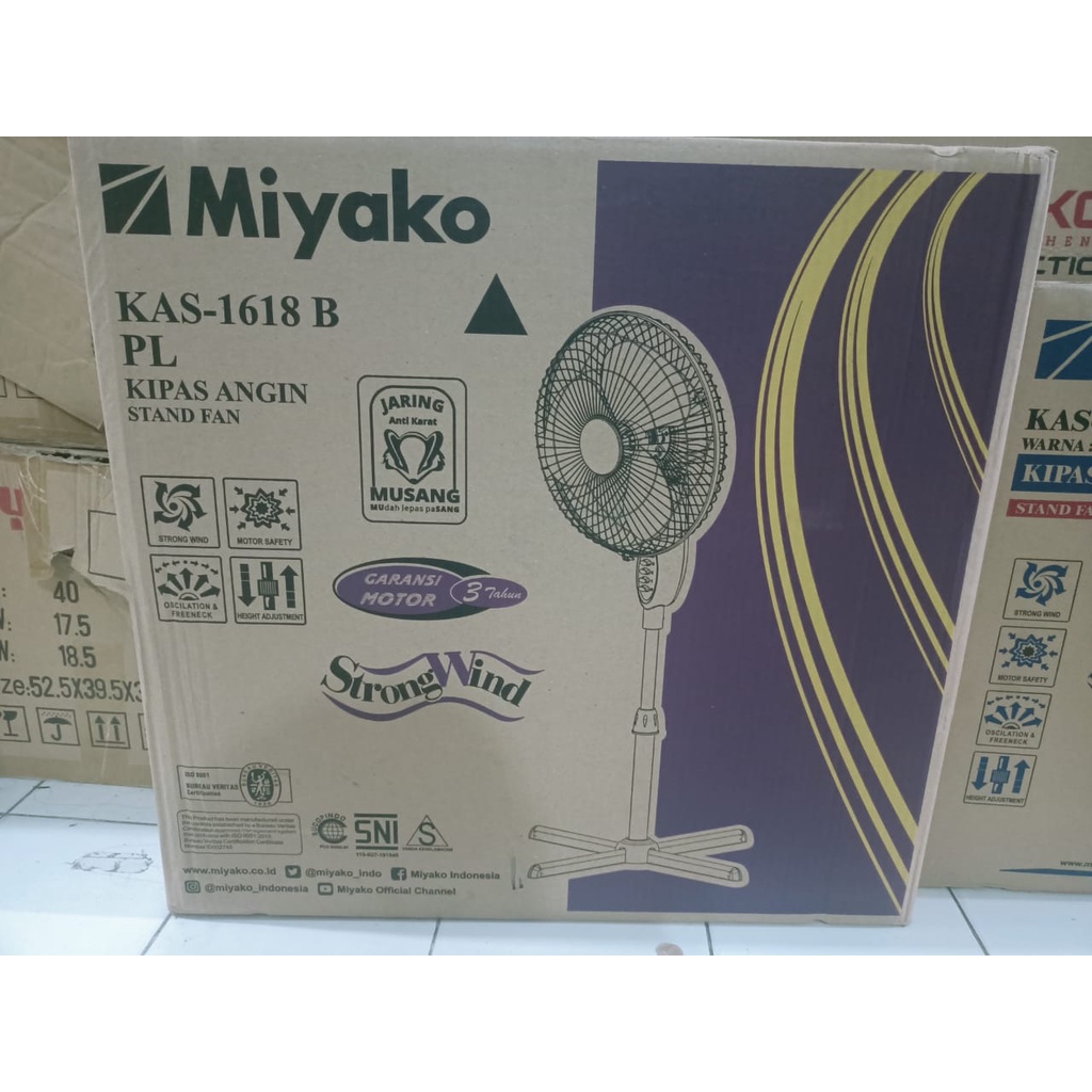 Miyako KAS-1618 B type PL-GB-KB/GB Kipas Angin Berdiri / Stand Fan [16 Inch]